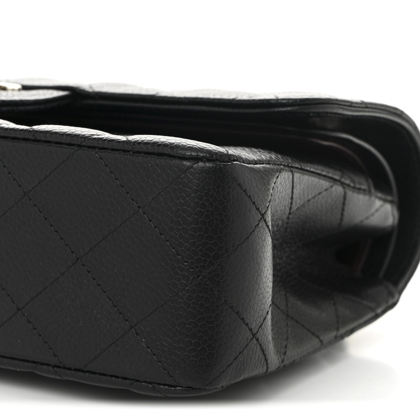 Caviar Quilted Small Double Flap Black