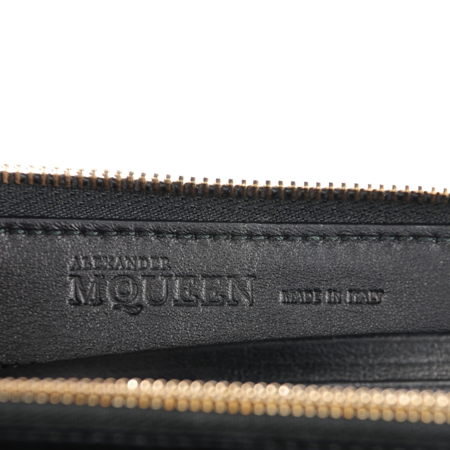 Alexander McQueen Pebbled Calfskin Skull Continental Zip Wallet Black 7 of 8