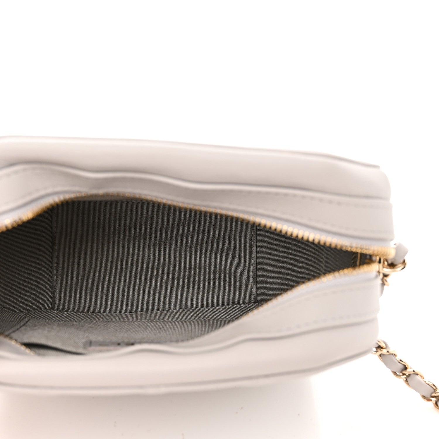 Chanel Calfskin Quilted CC Stitched Crossbody Camera Case Light Grey 5 of 10
