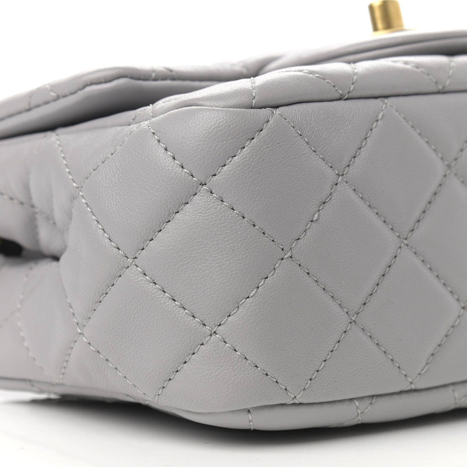 Chanel Lambskin Quilted Mini Pearl Crush Flap Light Grey 9 of 10