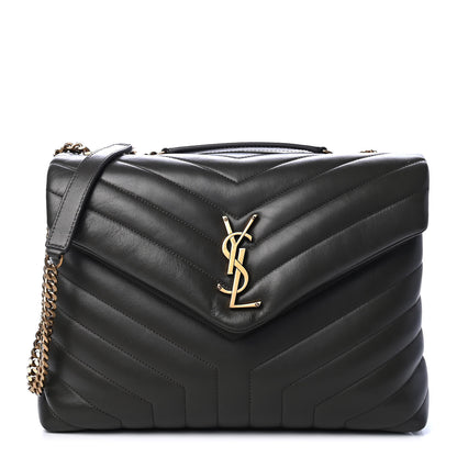 Saint Laurent Calfskin Y Quilted Monogram Medium Loulou Chain Satchel Pebble 1 of 4