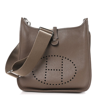 Hermes Taurillon Clemence Evelyne III PM Etoupe 1 of 10