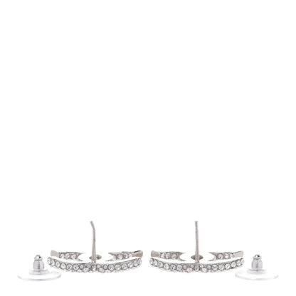 Chanel Crystal CC Treasure Chest Earrings Silver 3 of 5