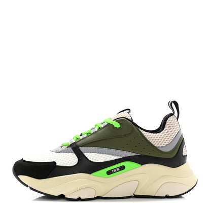 Christian Dior Technical Mesh Calfskin Mens B22 Sneakers 41 Olive Green Black Grey White 1 of 12