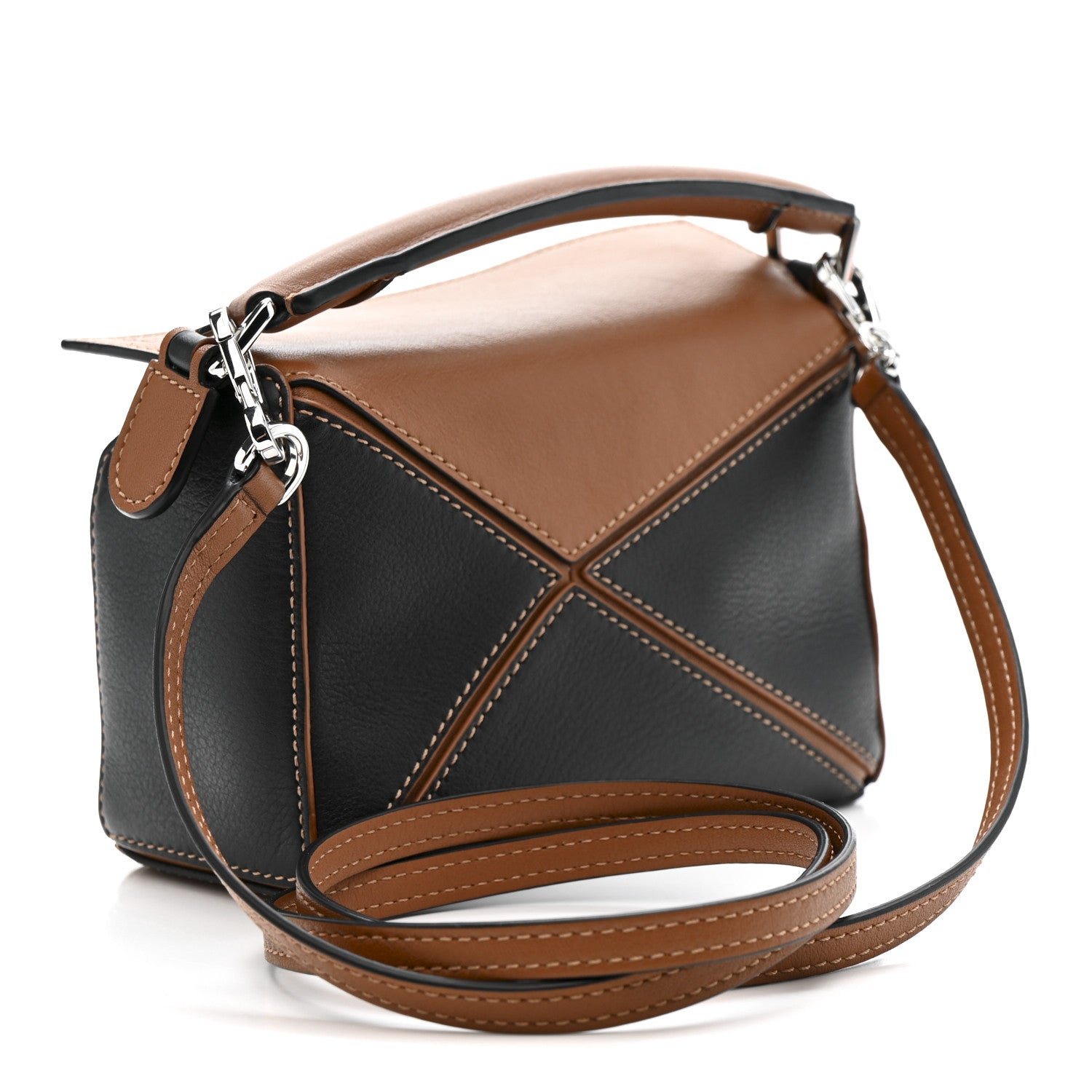 Loewe Calfskin Mini Puzzle Bag Tan Black 3 of 10