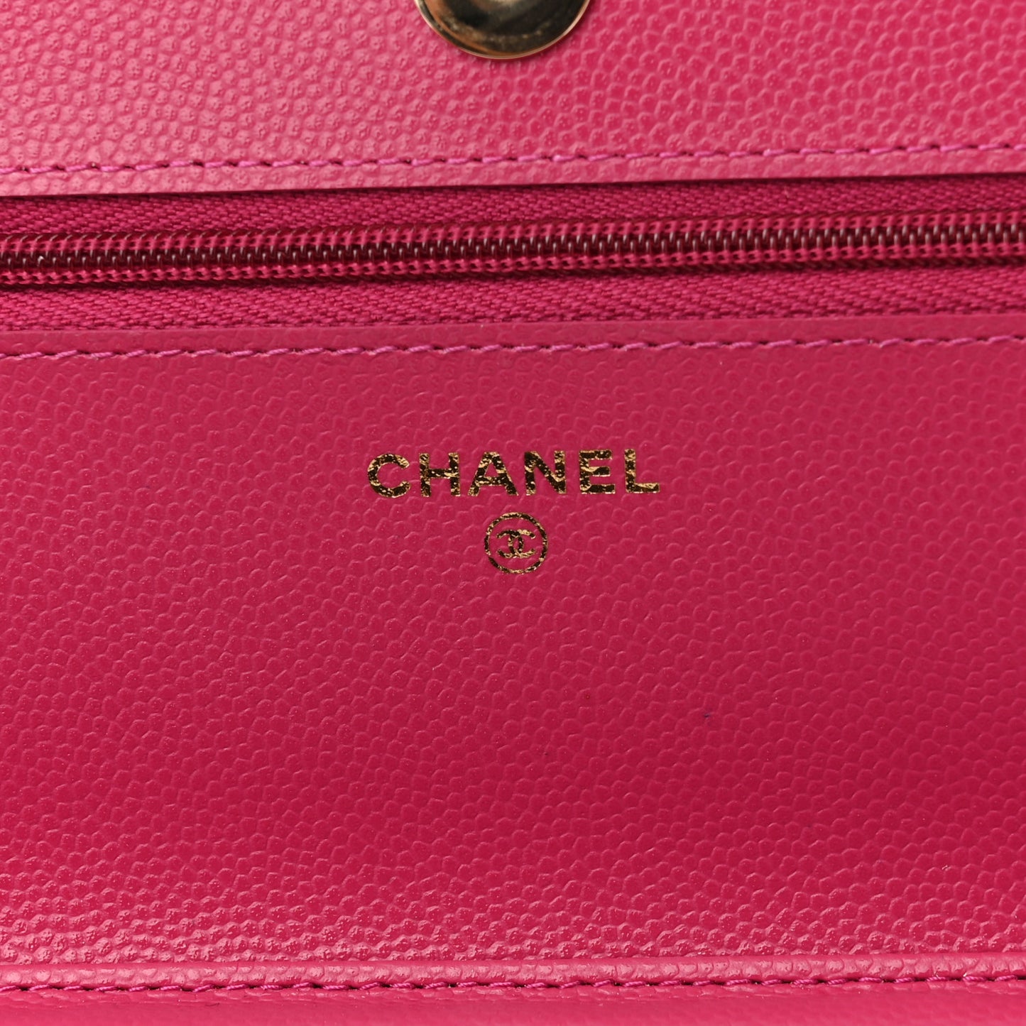Caviar Quilted Wallet on Chain WOC Dark Pink