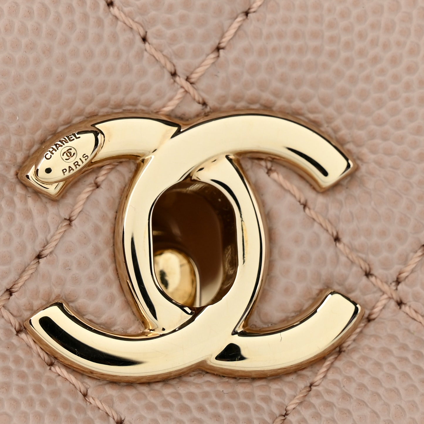 Caviar Quilted Mini Coco Handle Flap Light Pink