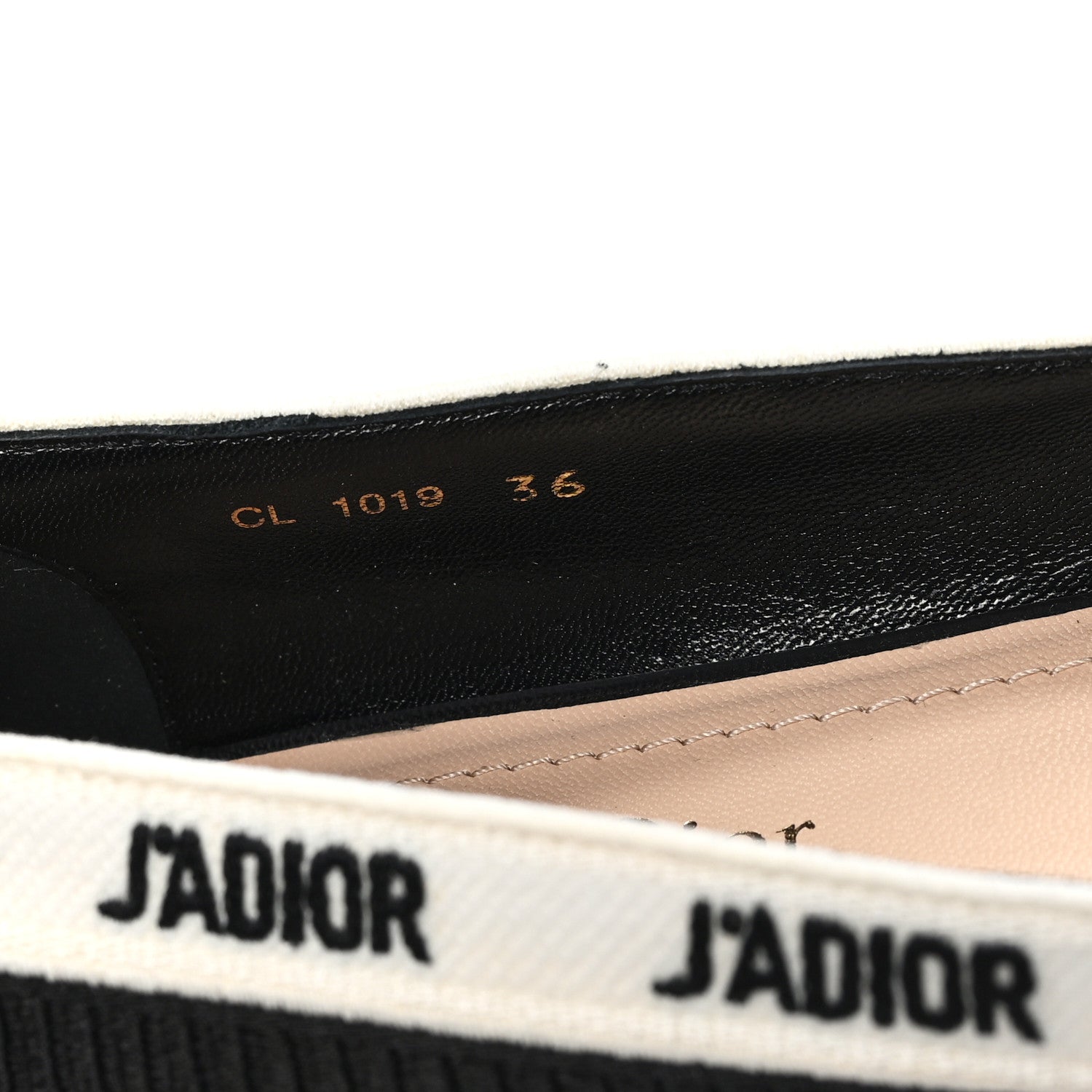 Christian Dior Fabric Ribbon Embroidered J'Adior Ballet Flats 36
