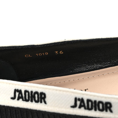 Christian Dior Fabric Ribbon Embroidered J'Adior Ballet Flats 36 Black 8 of 10
