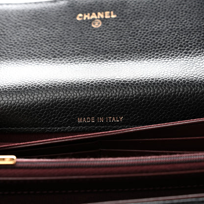 Chanel Caviar Quilted Large Gusset Flap Wallet Black 7 of 9