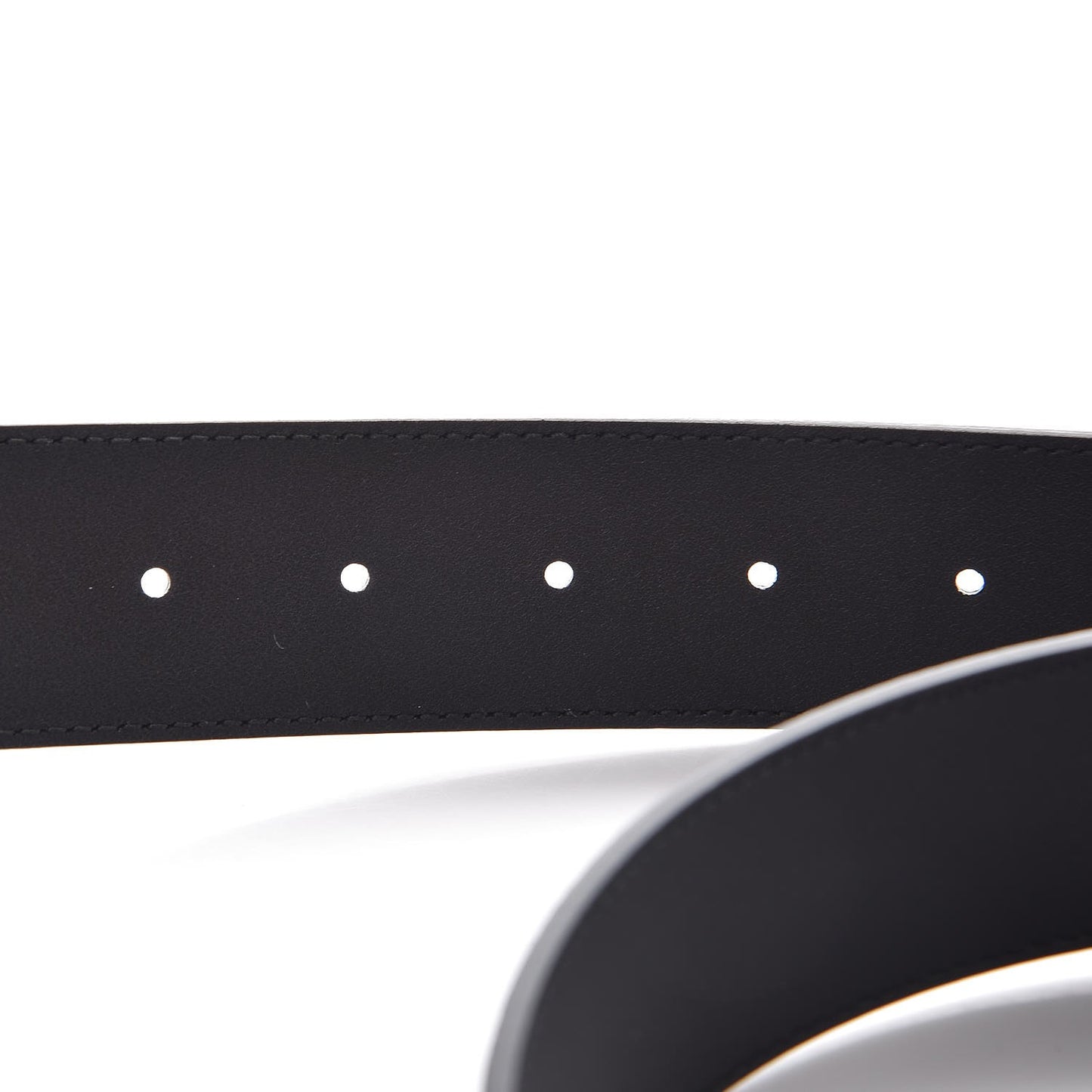 Textured Dollar Calfskin Nickel Double G 40mm Belt 85 34 Black