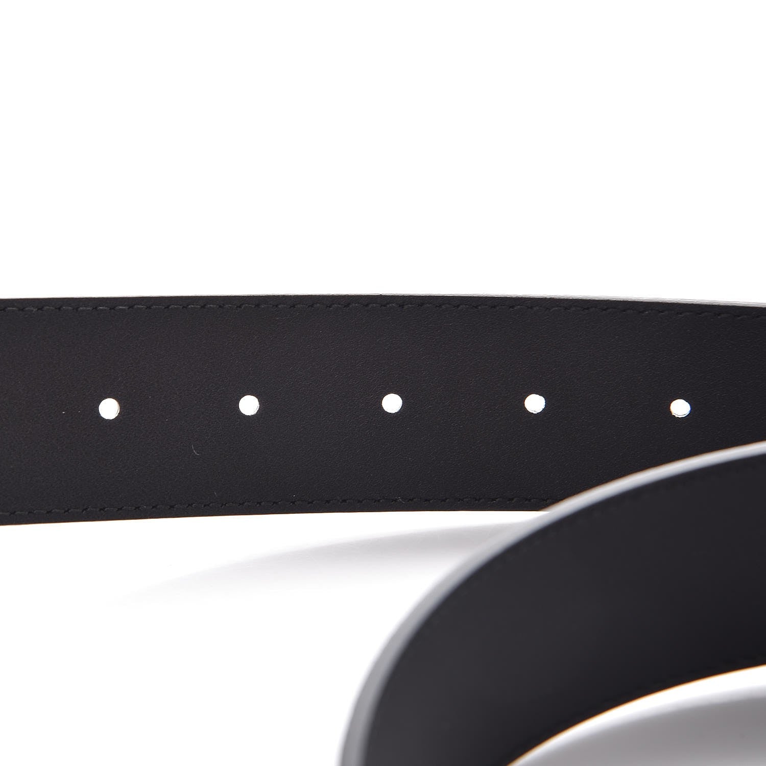 Gucci Textured Dollar Calfskin Nickel Double G 40mm Belt 85 34 Black 6 of 7