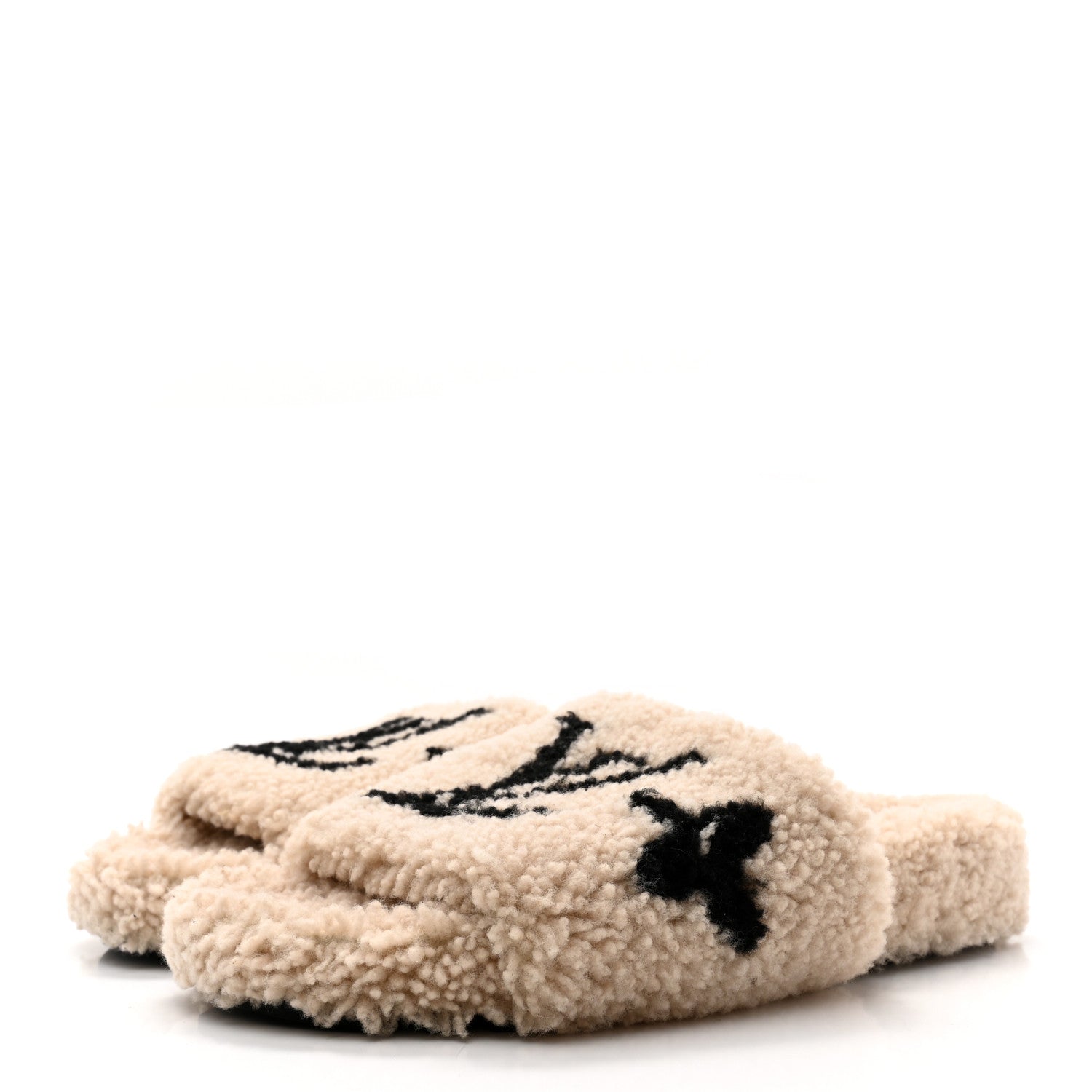 Louis Vuitton Shearling Bom Dia Flate Mules 38 Beige 3 of 11