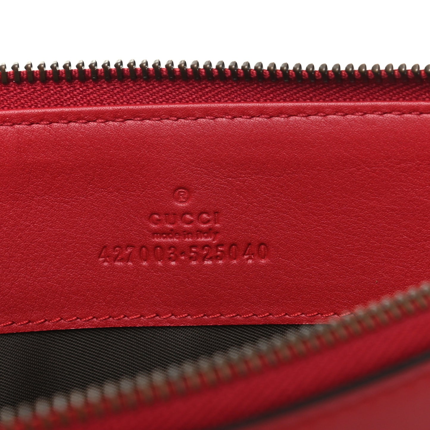 Calfskin Studded Animalier Zip Pouch Red