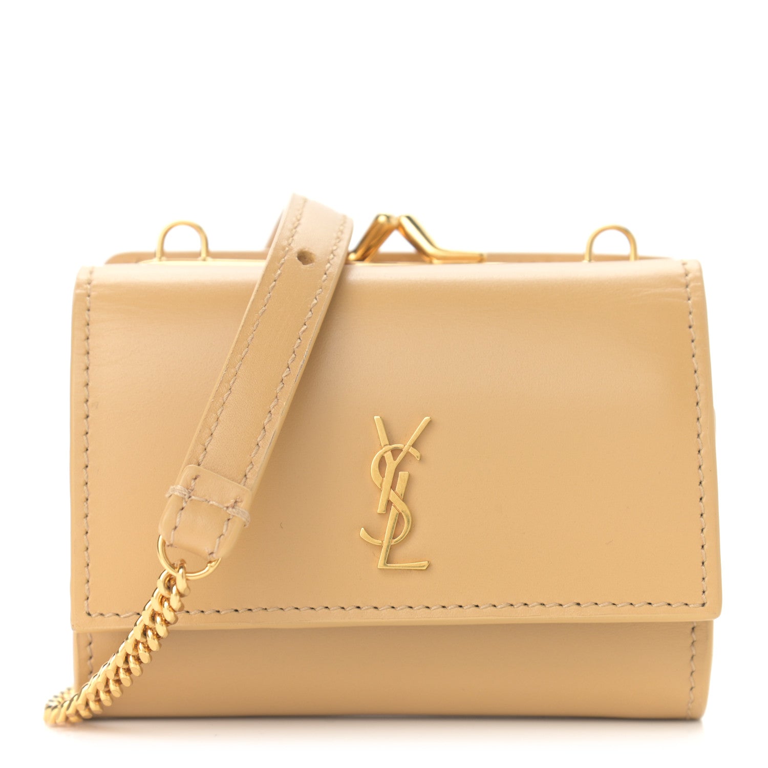 Saint Laurent Smooth Calfskin Monogram Rider Belt Bag Dark Beige 1 of 10