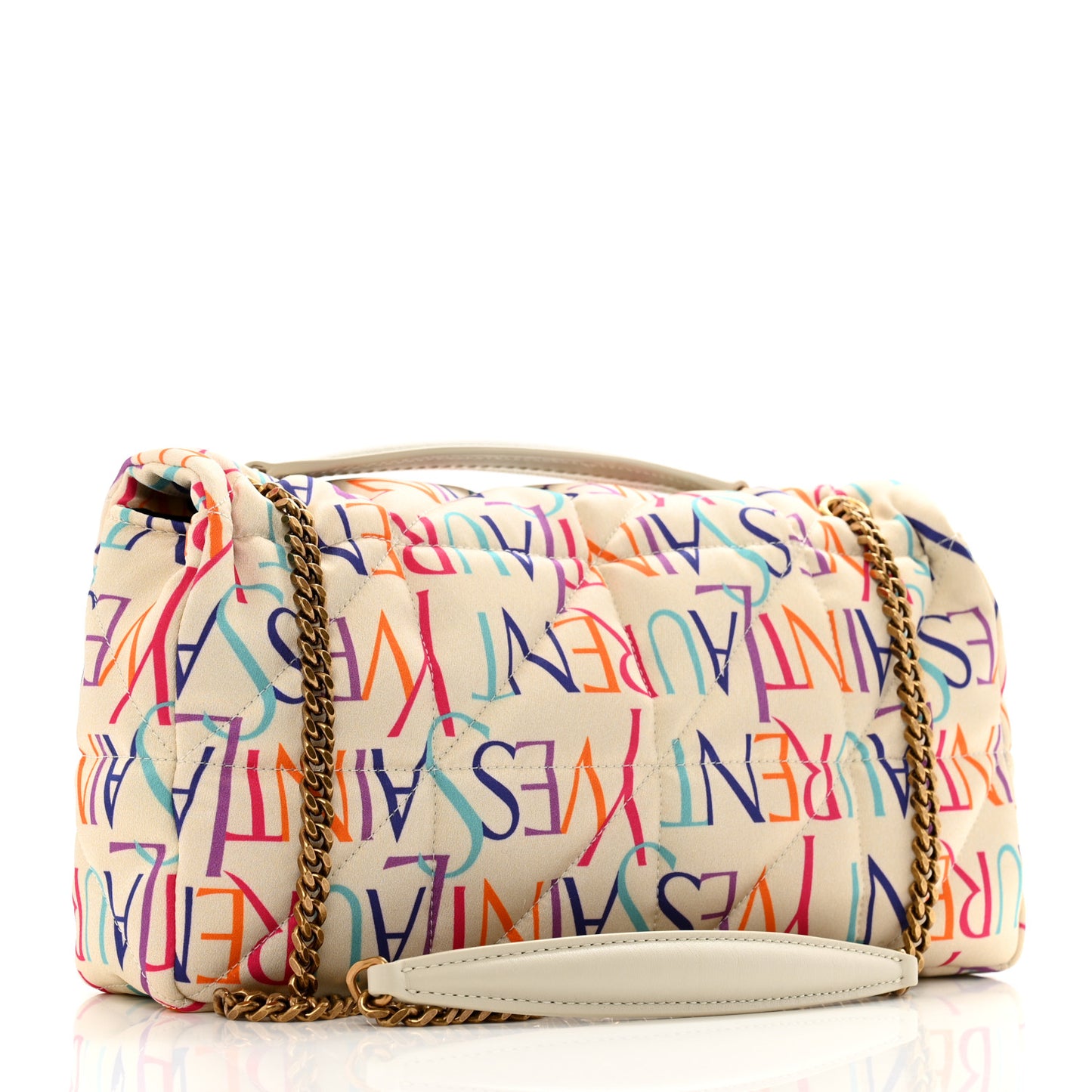 Silk Carre Rive Gauche Print Patchwork Monogram Medium Jamie Multicolor White