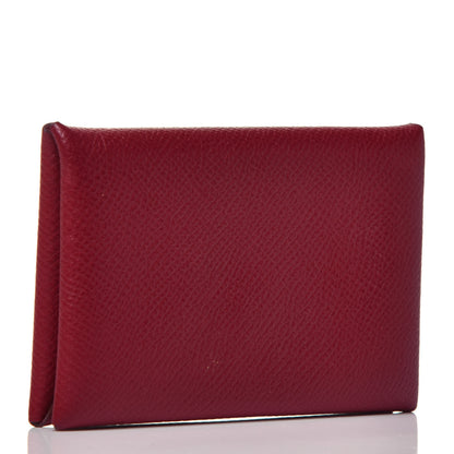 Hermes Epsom Calvi Card Case Rubis 3 of 7