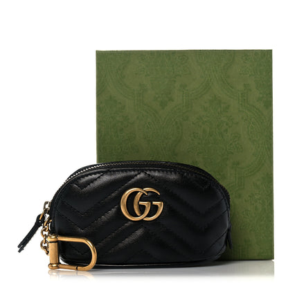 Gucci Calfskin Matelasse GG Marmont Key Pouch Black 8 of 8