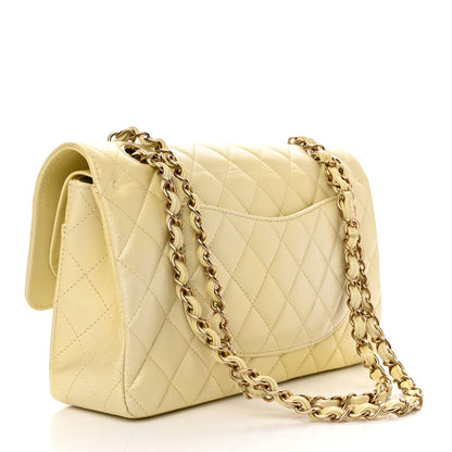 Chanel Cloudy Pearly Goatskin Quilted Medium Double Flap Light Yellow 3 of 13