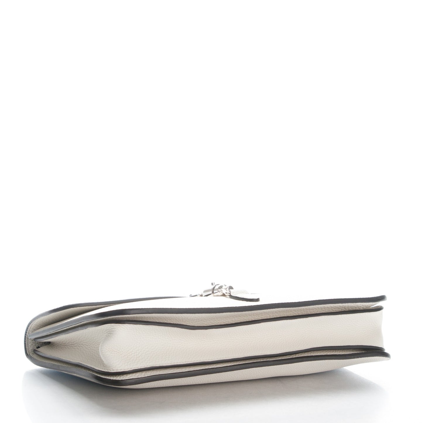Soft Pebbled Calfskin Jackie Clutch Off White