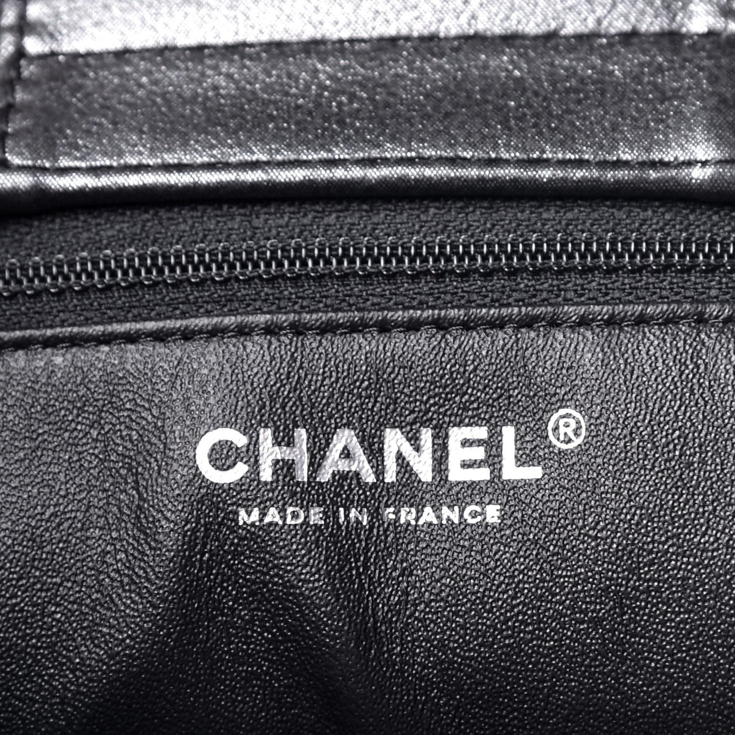 Calfskin CC Large North South Shopping Tote Black