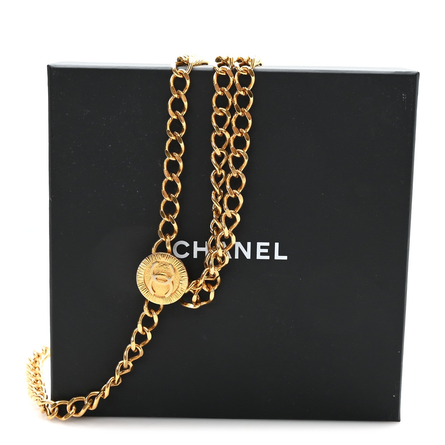 Chanel Metal Medallion CC Triple Chain Belt Gold 5 of 5