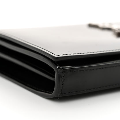 Saint Laurent Glazed Calfskin Cassandre Wallet On Chain WOC Black 9 of 11