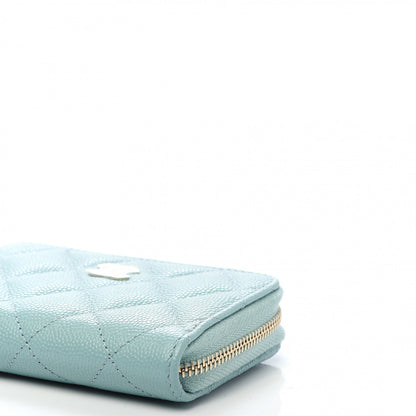Chanel Caviar Quilted Zip Coin Purse Light Blue 7 of 10