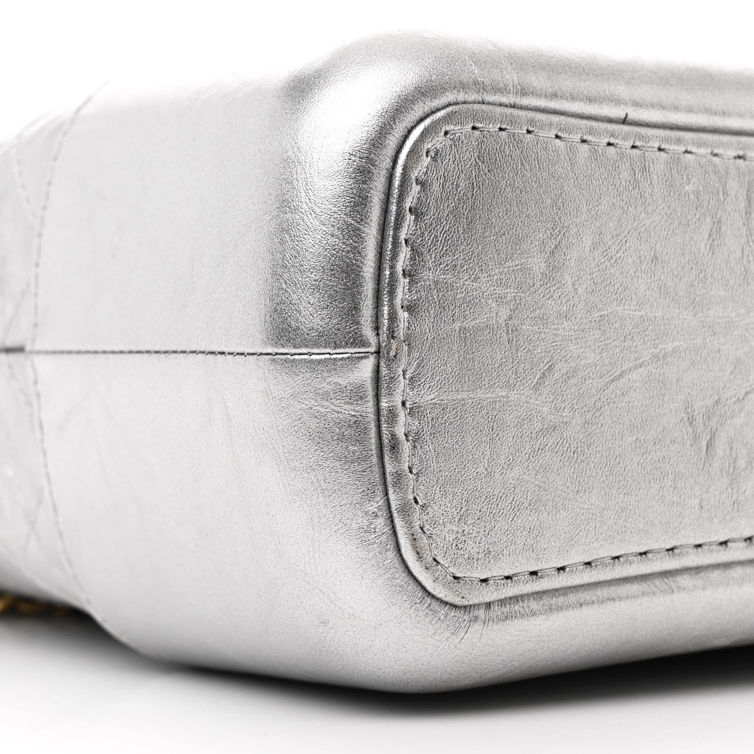 Chanel Metallic Aged Calfskin Quilted Medium Gabrielle Hobo Silver 9 of 11