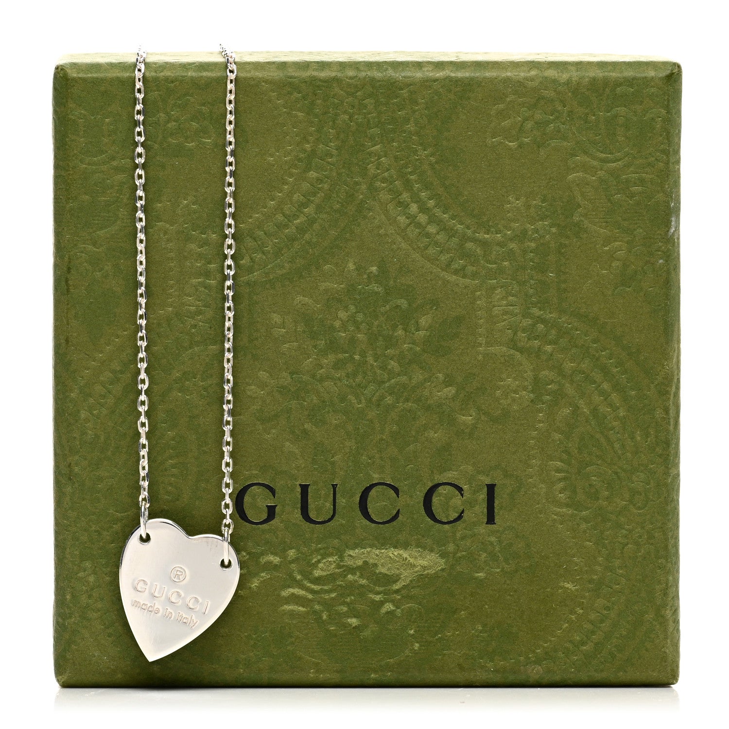 Gucci Sterling Silver Trademark Heart Pendant Necklace 6 of 6