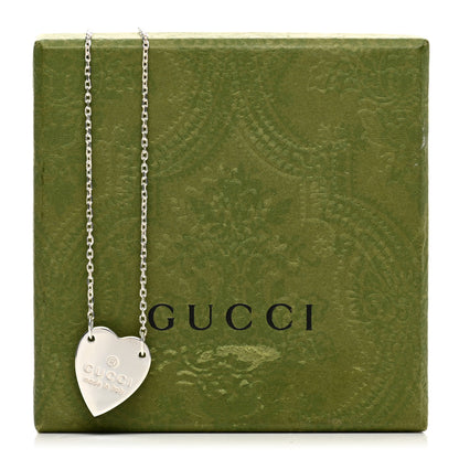 Gucci Sterling Silver Trademark Heart Pendant Necklace 6 of 6