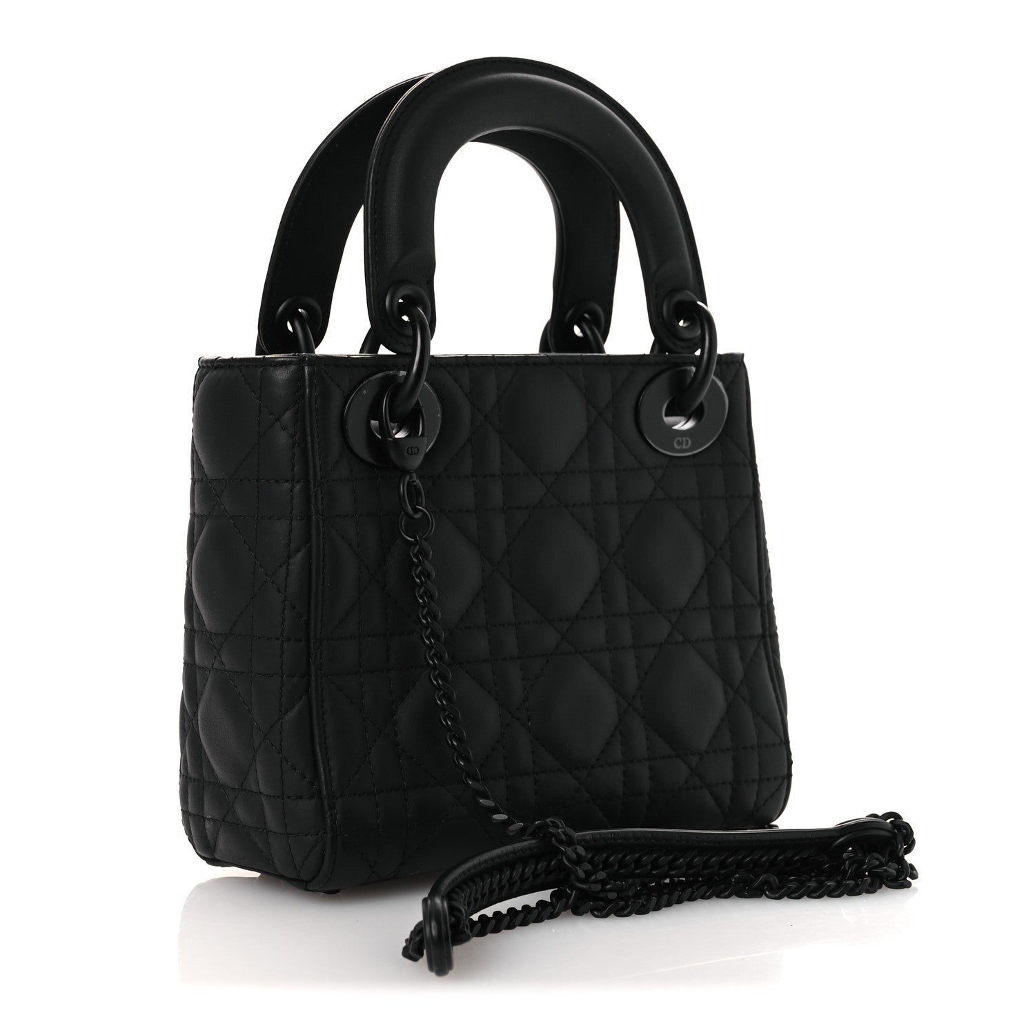 Christian Dior Ultra Matte Calfskin Cannage Mini Lady Dior Black 3 of 14
