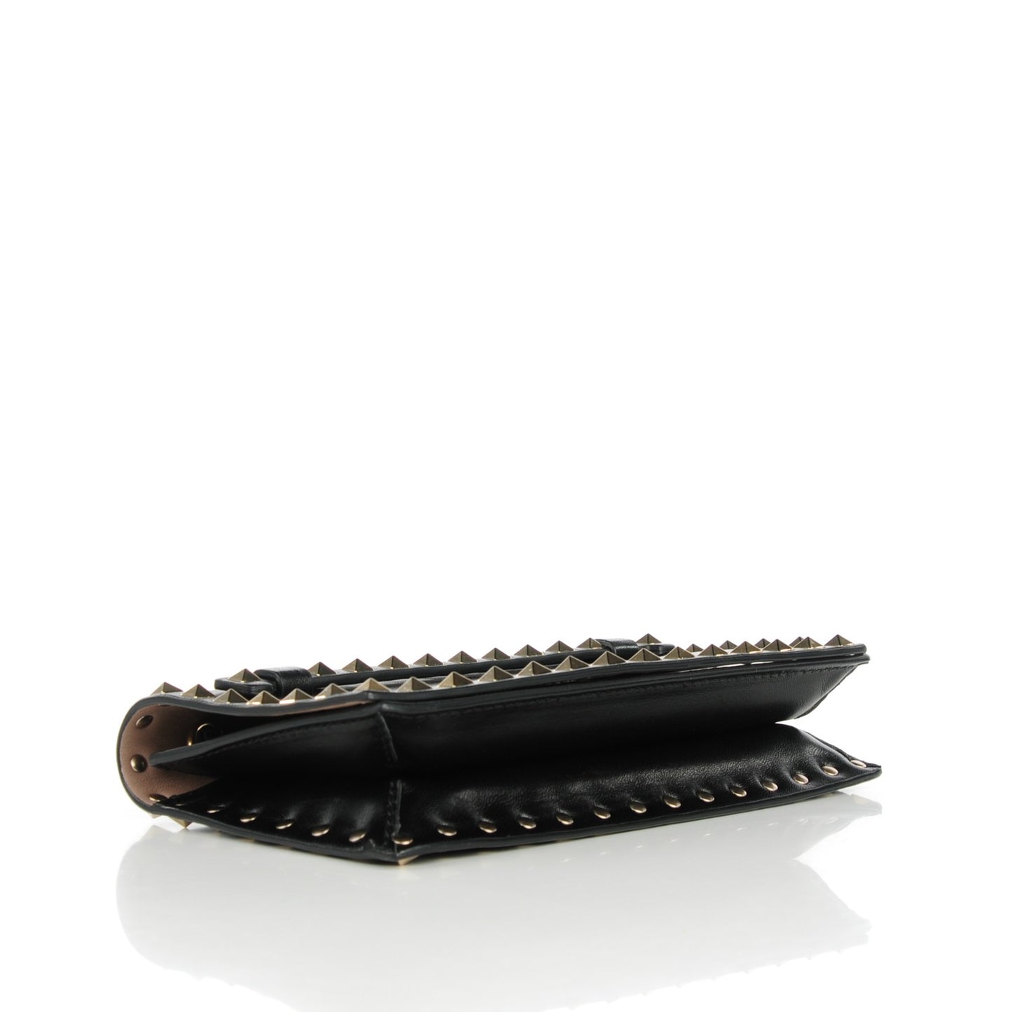 Nappa Small Rockstud Wristlet Clutch Black