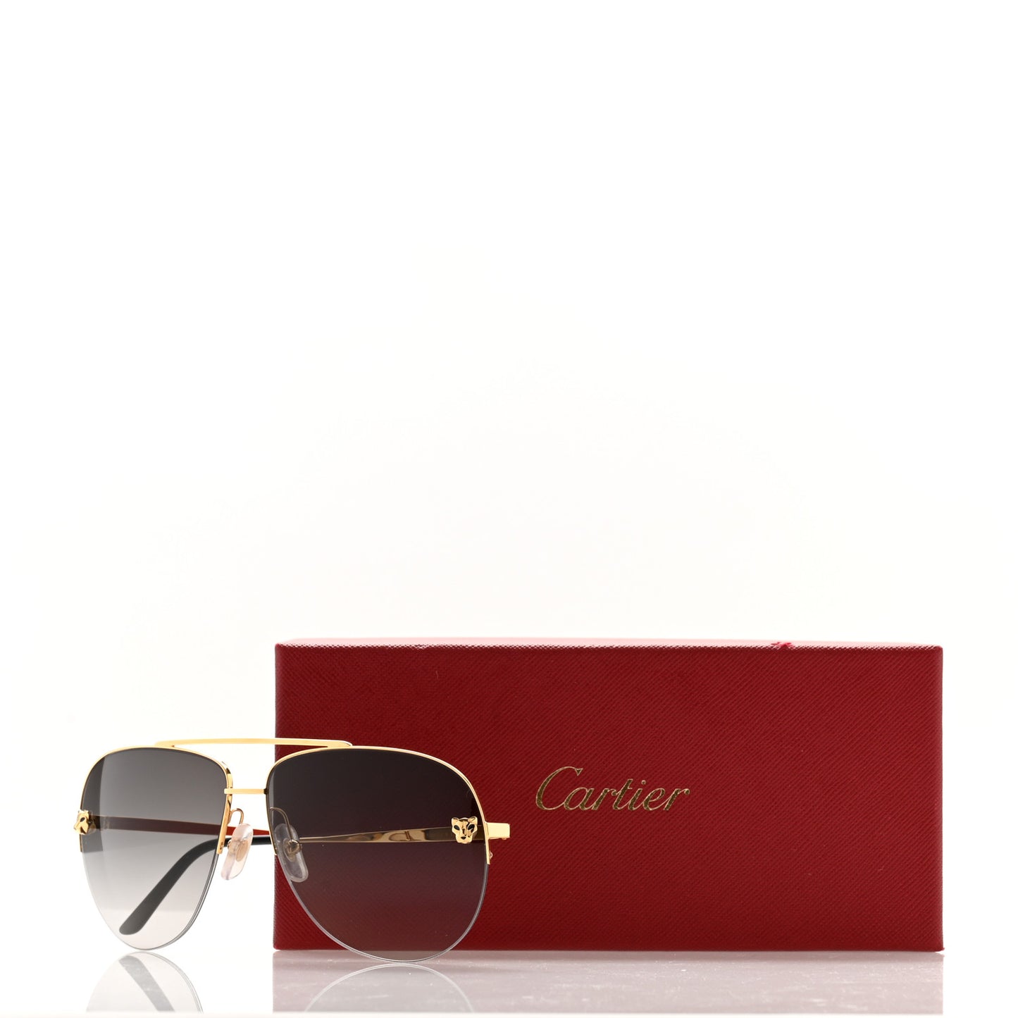 Panthere De Cartier Aviator Sunglasses Gold
