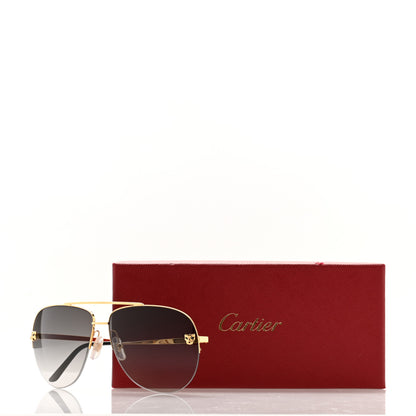 Cartier Panthere De Cartier Aviator Sunglasses Gold 7 of 7