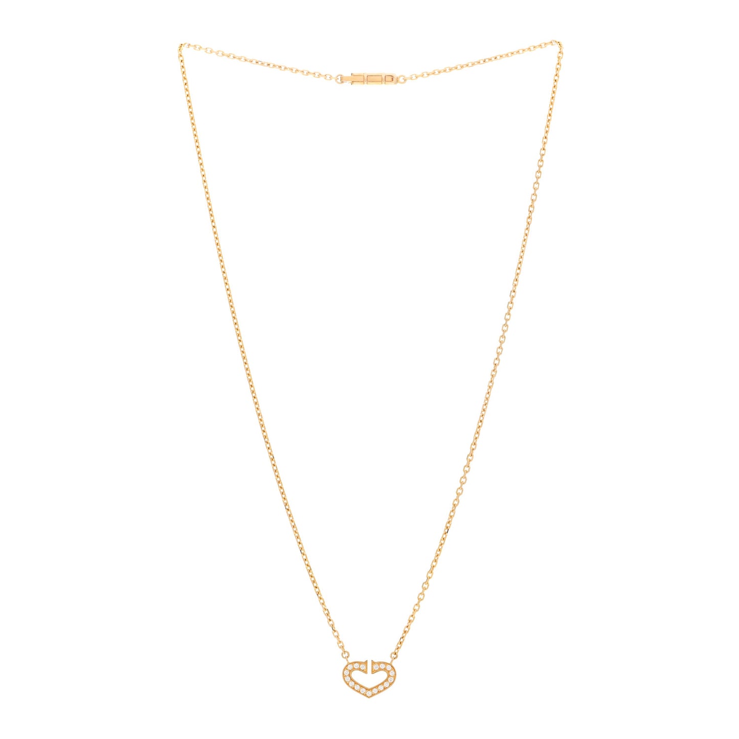 18K Yellow Gold Diamond Hearts And Symbols Pendant Necklace