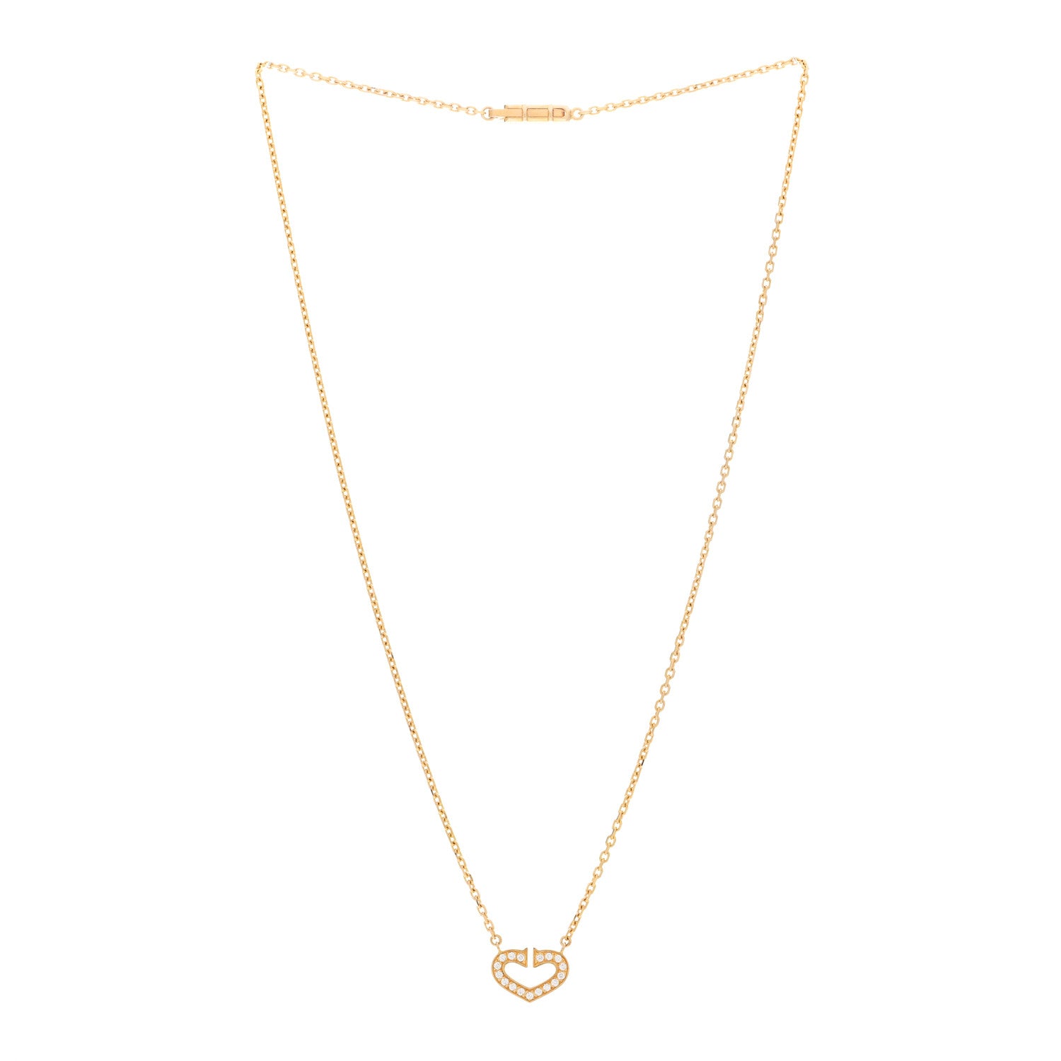 Cartier 18K Yellow Gold Diamond Hearts And Symbols Pendant Necklace 3 of 4