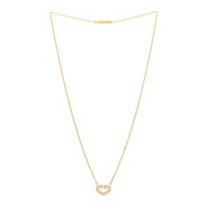 Cartier 18K Yellow Gold Diamond Hearts And Symbols Pendant Necklace 3 of 4