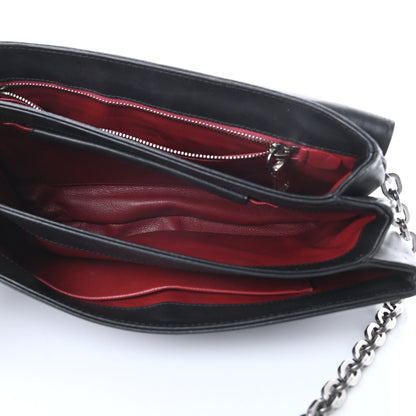 Prada Soft Calf Chain Shoulder Bag Black 6 of 23