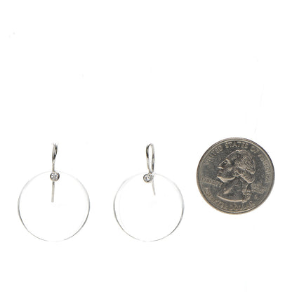 Tiffany Platinum Diamond Elsa Peretti Rock Crystal Disc Earrings 2 of 4