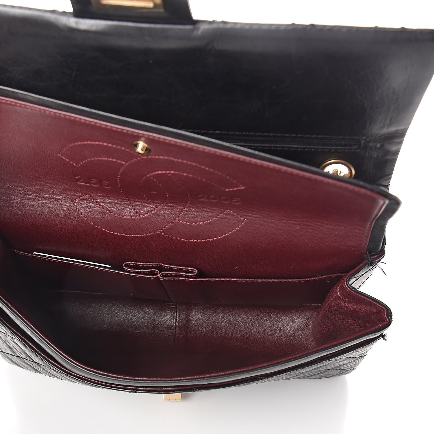 Chanel Aged Calfskin Quilted 50th Anniversary 2.55 Reissue 226 Flap Black 5 of 18