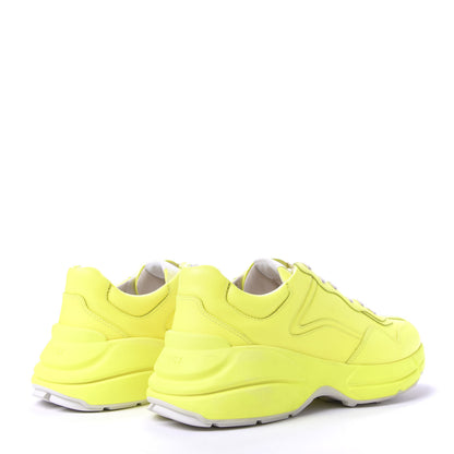 Gucci Calfskin Mens Rhyton Sneakers 8.5 Yellow Fluo 4 of 10