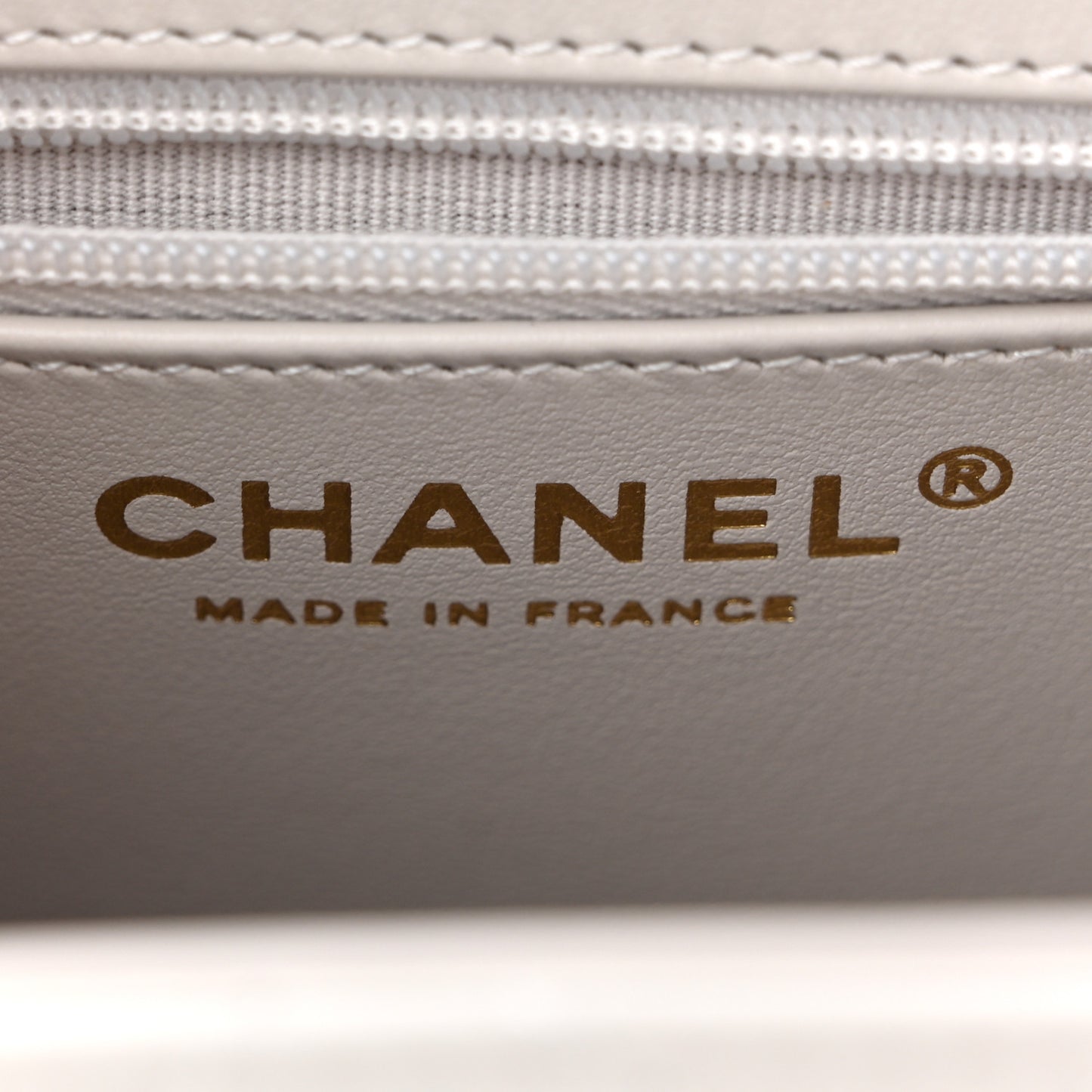 Shiny Aged Calfskin Quilted Nano Kelly Shopper Light Grey