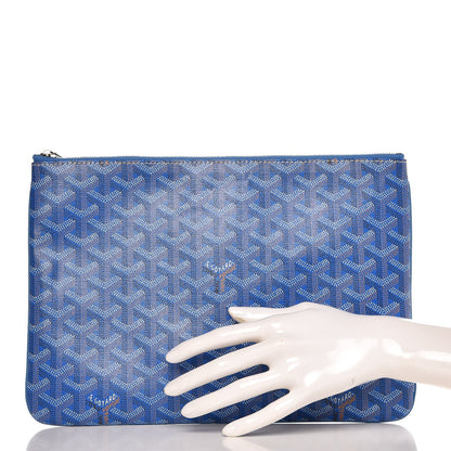 Goyard Goyardine Senat Pochette MM Sky Blue 2 of 8
