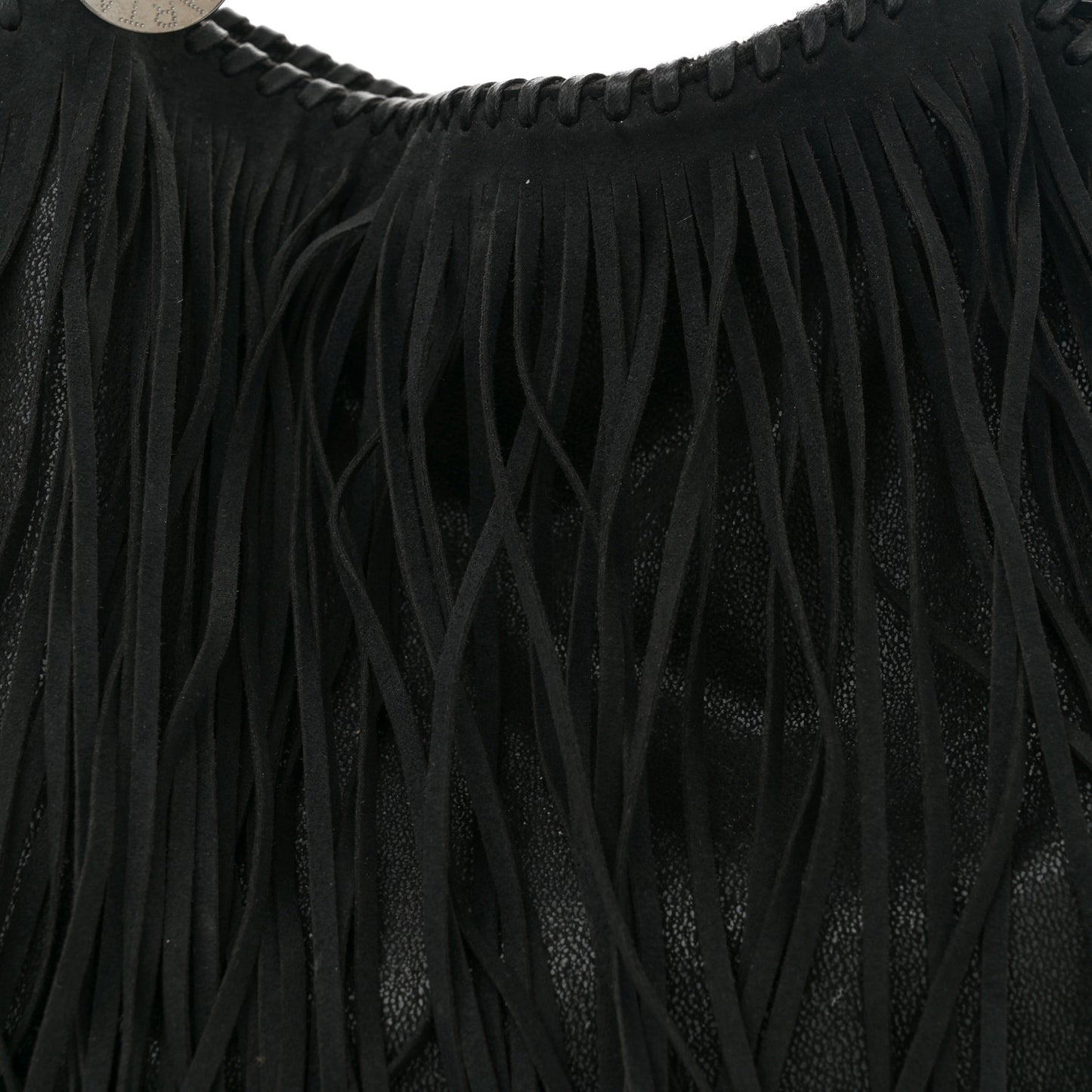 Eco Suede Fringe Falabella Tote Black