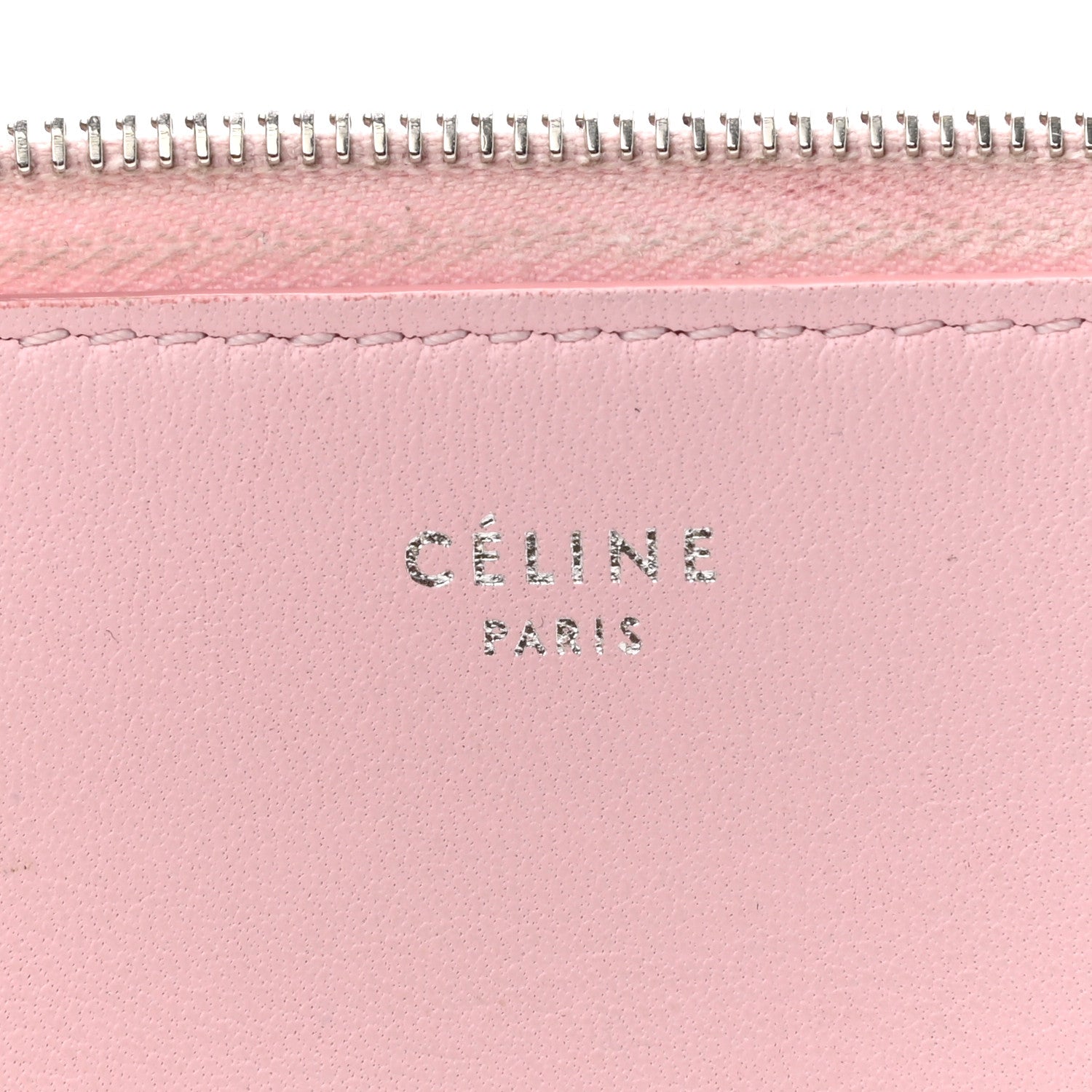 Celine Lambskin Bi-Color Coin and Card Pouch Pale Pink Espresso 5 of 9