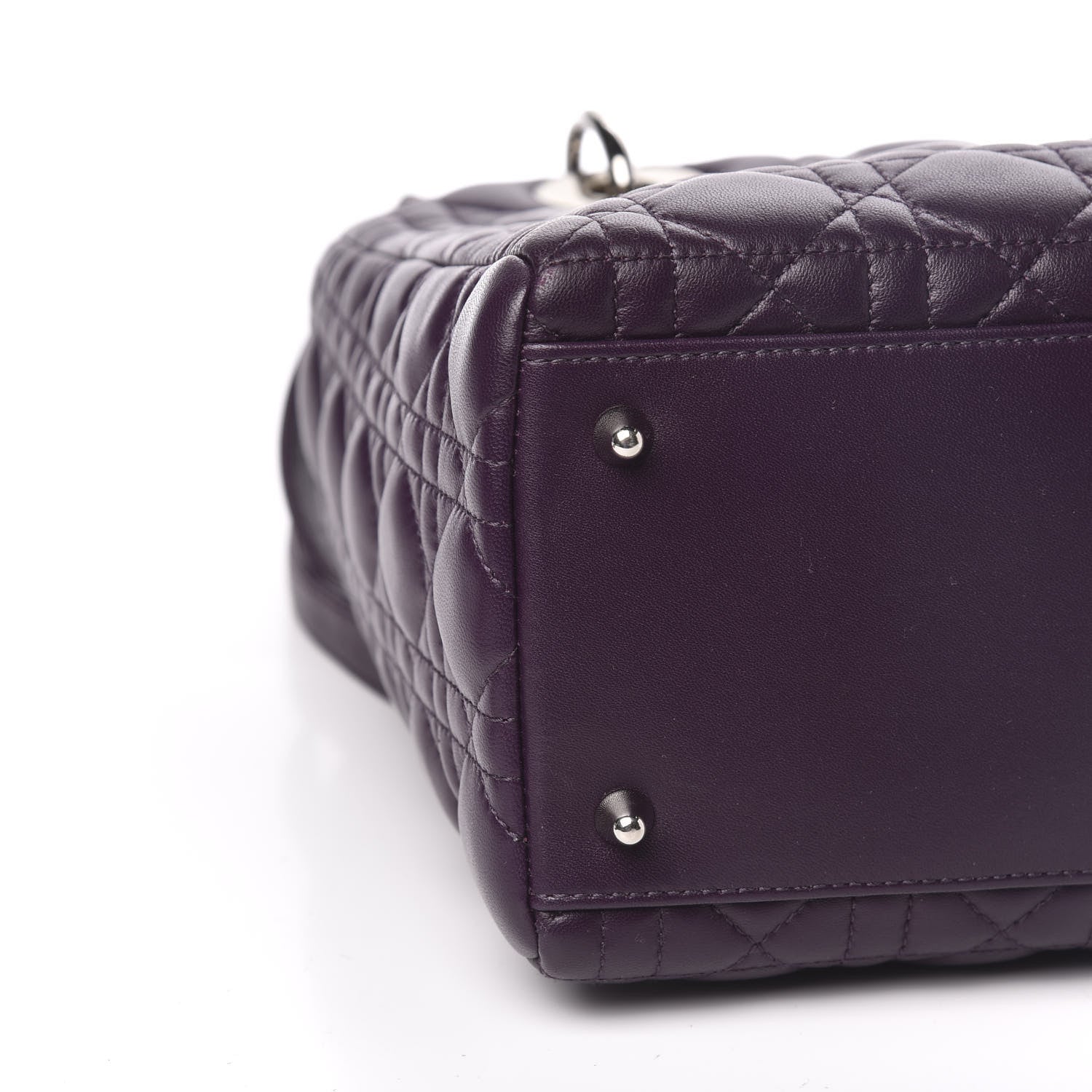 Christian Dior Lambskin Cannage Medium Lady Dior Purple 8 of 10