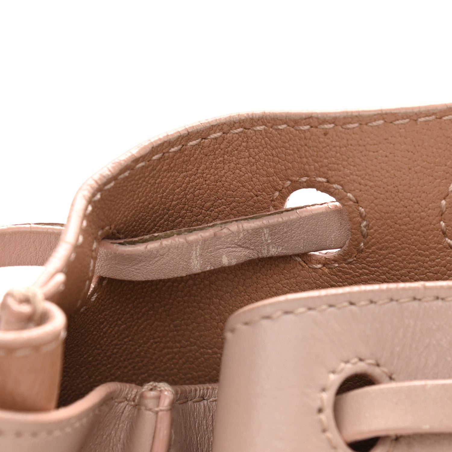 Alaia Calfskin Drawstring Shoulder Bag Sable 13 of 15