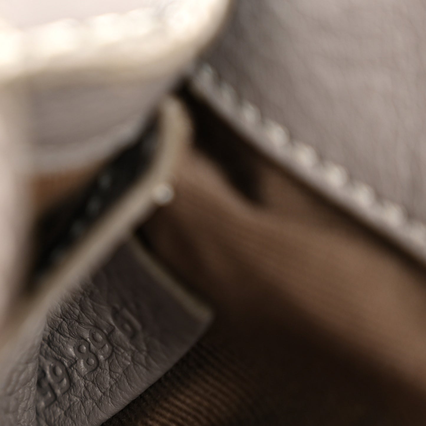Calfskin Mini Marcie Round Crossbody Bag Cashmere Grey