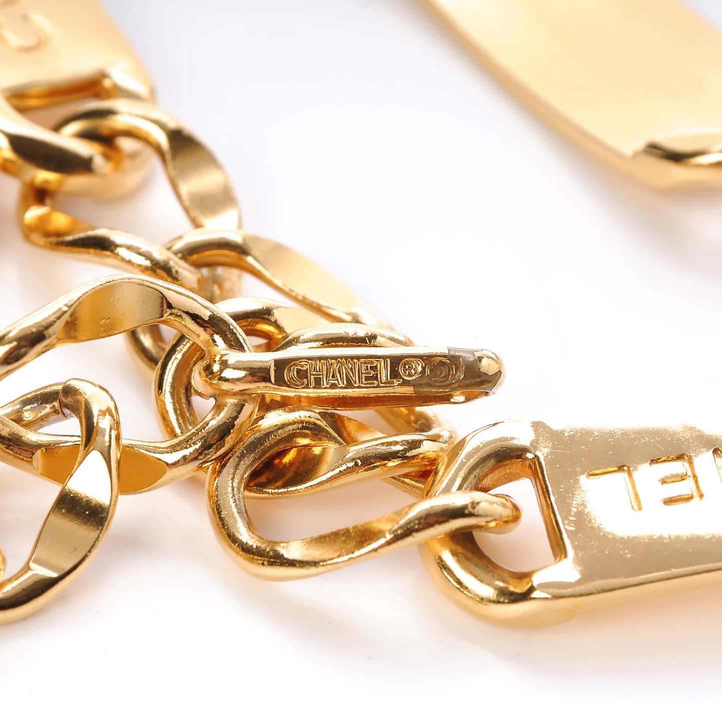 Chain CC Medallion Belt Gold